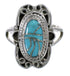 Authenic Sterling Silver Turquoise Ring Size 6-1/4 RX86183
