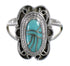 Turquoise Inlay Authentic Sterling Silver Jewelry Ring Size 8-1/2 RX86209