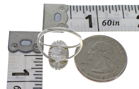 Turquoise Inlay Sterling Silver Southwestern Ring Size 6-1/2 RX86218