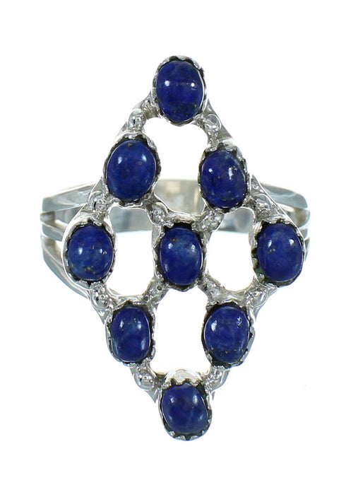 Southwest Sterling Silver Lapis Ring Size 6 AX89698