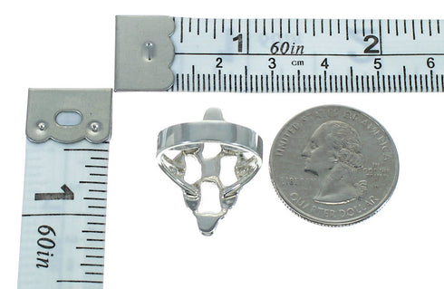 Silver Lapis Southwestern Ring Size 7-1/4 AX89705