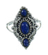 Southwest Lapis Sterling Silver Jewelry Ring Size 4-1/2 AX89720