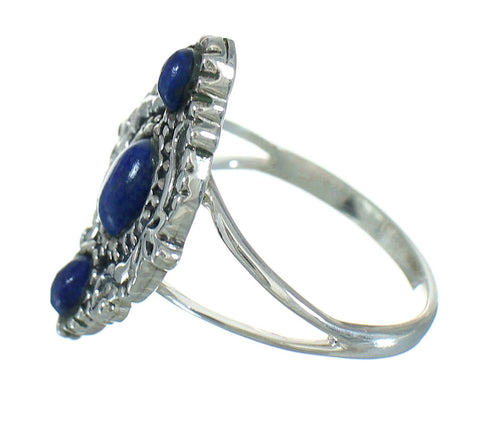 Southwestern Lapis Sterling Silver Jewelry Ring Size 4-3/4 AX89719