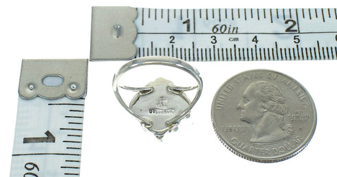 Authentic Sterling Silver Jewelry Lapis Southwestern Ring Size 7 AX89739