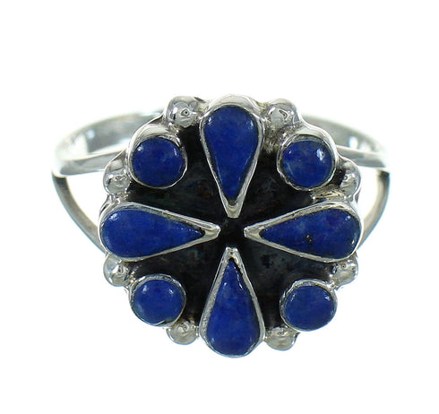 Lapis Authentic Sterling Silver Jewelry Southwestern Ring Size 6-1/2 AX89757