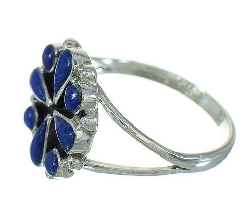 Lapis Authentic Sterling Silver Jewelry Southwestern Ring Size 6-1/2 AX89757