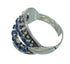 Genuine Sterling Silver Lapis Southwestern Ring Size 6-3/4 AX89769