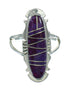 Southwest Silver Magenta Turquoise Ring Size 4-3/4 YX91875