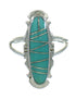 Southwestern Sterling Silver Turquoise Ring Size 6-1/2 AX89075