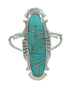 Southwestern Genuine Sterling Silver Turquoise Ring Size 4-3/4 AX89080