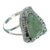 Turquoise Inlay Sterling Silver Flower Ring Size 4-1/2 AX89126