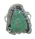 Turquoise Inlay Authentic Sterling Silver Flower Ring Size 8 AX89139