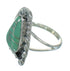 Southwestern Turquoise Inlay Silver Flower Ring Size 4-1/2 AX89135