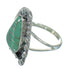 Turquoise Inlay Authentic Sterling Silver Flower Ring Size 8 AX89139