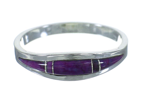 Silver Southwest Magenta Turquoise Inlay Ring Size 6-3/4 AX89171
