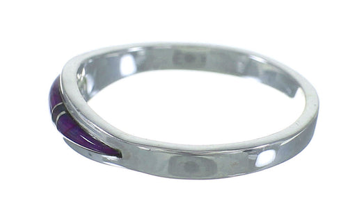 Silver Southwest Magenta Turquoise Inlay Ring Size 6-3/4 AX89171