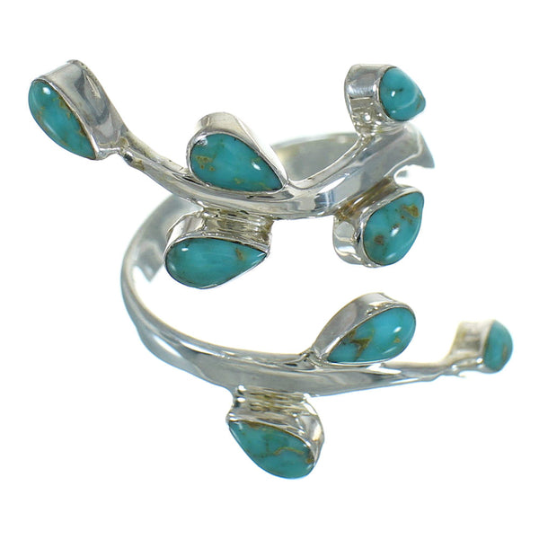 Turquoise Sterling Silver Southwestern Jewelry Ring Size 7-3/4 AX89206