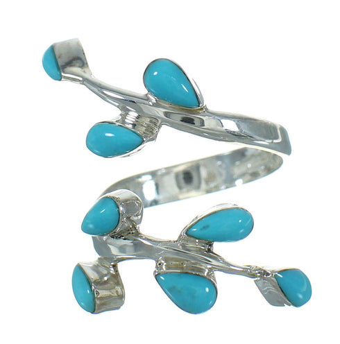 Genuine Sterling Silver Turquoise Ring Size 6-1/4 AX89216
