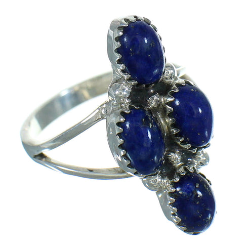 Lapis Sterling Silver Southwestern Ring Size 6-3/4 AX88371