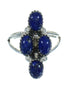 Lapis Sterling Silver Southwestern Ring Size 6-3/4 AX88371