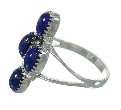 Lapis Sterling Silver Southwestern Ring Size 6-3/4 AX88371