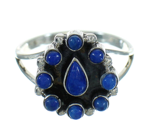 Sterling Silver Lapis Jewelry Ring Size 7-1/2 AX88418