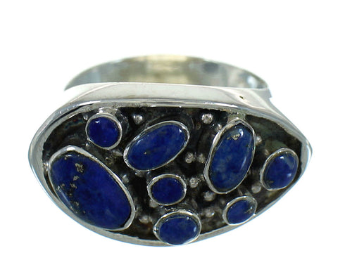 Southwestern Lapis Authentic Sterling Silver Ring Size 8-1/2 AX88442