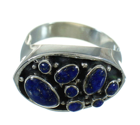 Sterling Silver Southwestern Lapis Ring Size 6-3/4 AX88491