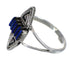 Lapis Needlepoint Authentic Sterling Silver Water Wave Ring Size 6 YX89557