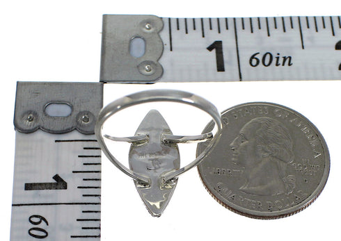 Lapis Needlepoint And Authentic Sterling Silver Water Wave Ring Size 7 YX89561