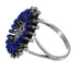 Silver Water Wave And Lapis Needlepoint Ring Size 8-1/2 YX89566