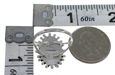 Silver Water Wave And Lapis Needlepoint Ring Size 8-1/2 YX89566