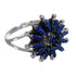 Southwest Authentic Sterling Silver Lapis Needlepoint Ring Size 7 YX89586