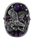 Sterling Silver Magenta Turquoise Eagle Jewelry Ring Size 8-1/2 RX88796