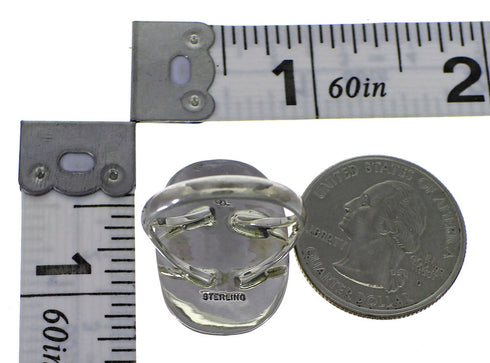 Sterling Silver Magenta Turquoise Eagle Ring Size 4-1/4 RX88778