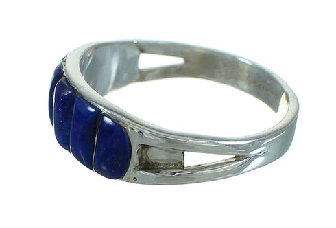 Authentic Lapis Sterling Silver Jewelry Ring Size 4-3/4 FX74007
