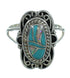 Turquoise Opal Inlay Sterling Silver Southwest Ring Size 5-1/2 RX88465