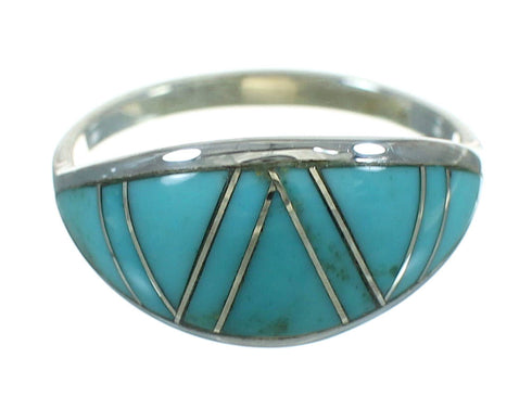 Genuine Sterling Silver Turquoise Jewelry Ring Size 6-1/4 FX90732