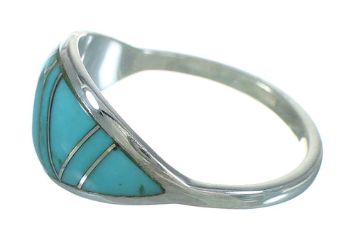 Genuine Sterling Silver Turquoise Jewelry Ring Size 7-1/2 FX90735