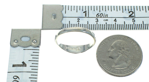 Authentic Sterling Silver Turquoise Inlay Ring Size 6-1/2 FX90805