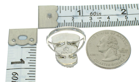 Southwest Lapis Genuine Sterling Silver Ring Size 6-3/4 YX89687