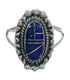 Silver Southwestern Lapis Inlay Jewelry Ring Size 8-1/4 AX88157