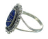 Silver Southwestern Lapis Inlay Jewelry Ring Size 8-1/4 AX88157