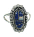 Opal And Lapis Inlay Sterling Silver Jewelry Southwestern Ring Size 6-1/2 AX88166
