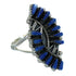 Silver Southwest Lapis Needlepoint Ring Size 6-1/2 AX88187