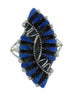 Silver Southwest Lapis Needlepoint Ring Size 6-1/2 AX88187