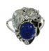 Lapis Southwest Sterling Silver Flower Ring Size 6-1/2 AX88213