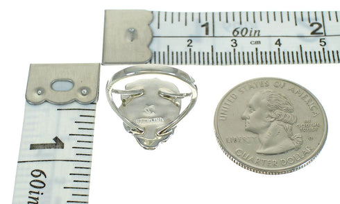 Lapis Authentic Sterling Silver Flower Southwestern Ring Size 4-3/4 AX88208