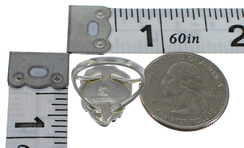 Turquoise Sterling Silver Flower Ring Size 5 AX88233