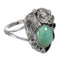 Southwestern Turquoise Genuine Sterling Silver Flower Ring Size 4-3/4 AX88243
